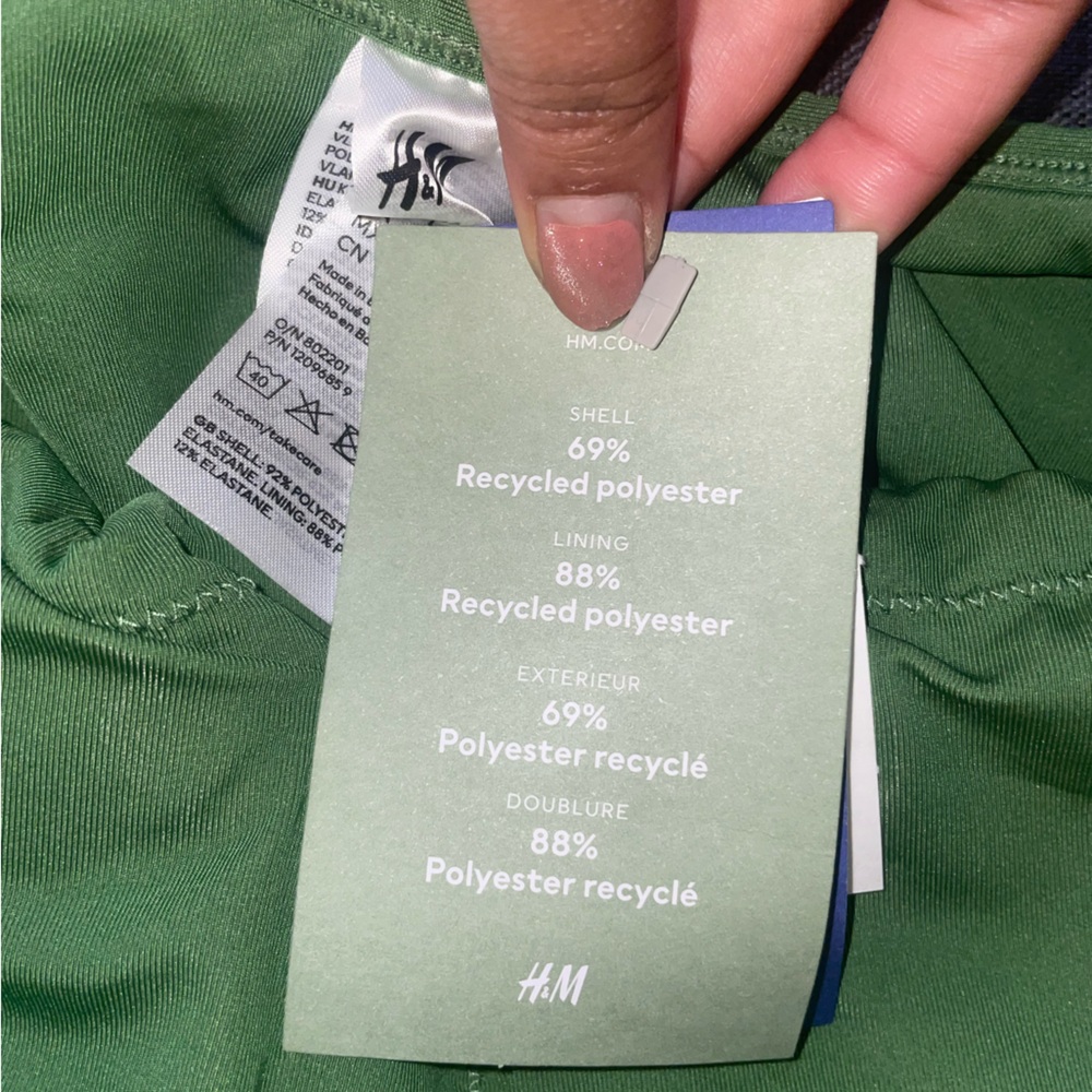 H&M Green Ribbed One-Piece Swimsuit - Picture 3 of 5